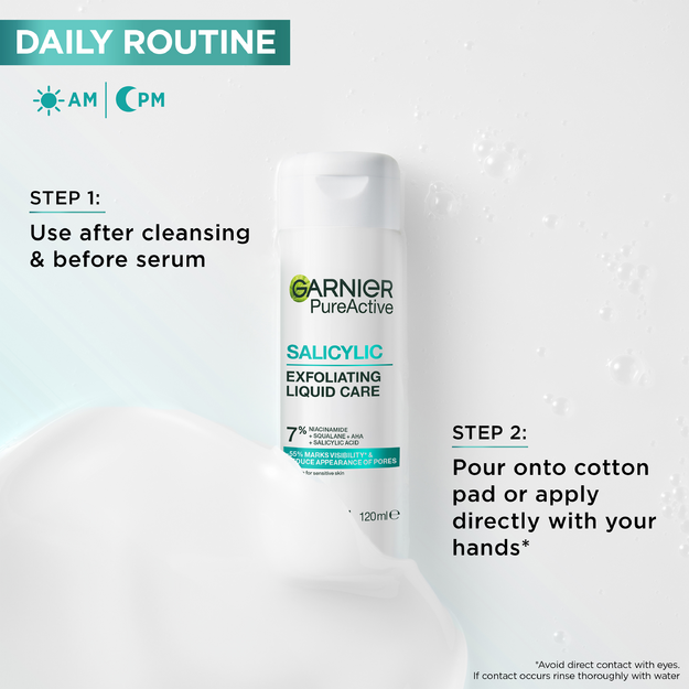 Garnier - PureActive Salicylic Exfoliating Liquid Care for impure skin - 120 ml