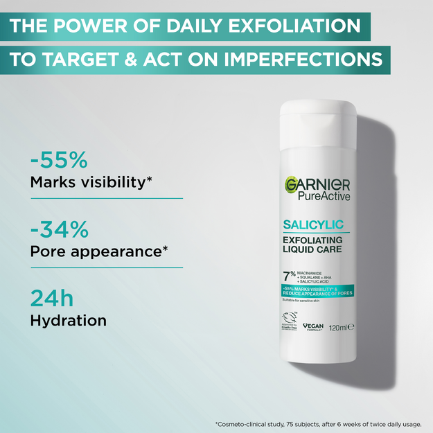 Garnier - PureActive Salicylic Exfoliating Liquid Care for impure skin - 120 ml