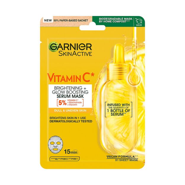 Garnier - Skin Active Vitamin C Sheet Mask Super Hydrating + Brightening - 28 ml