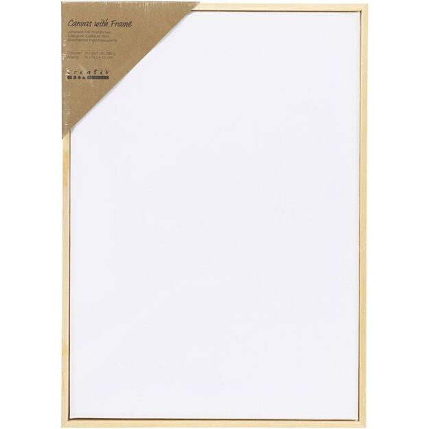 (Bundle) Stretched Canvas with Frame - A4 - size 21x29,7 cm - 280 g - white (257410)