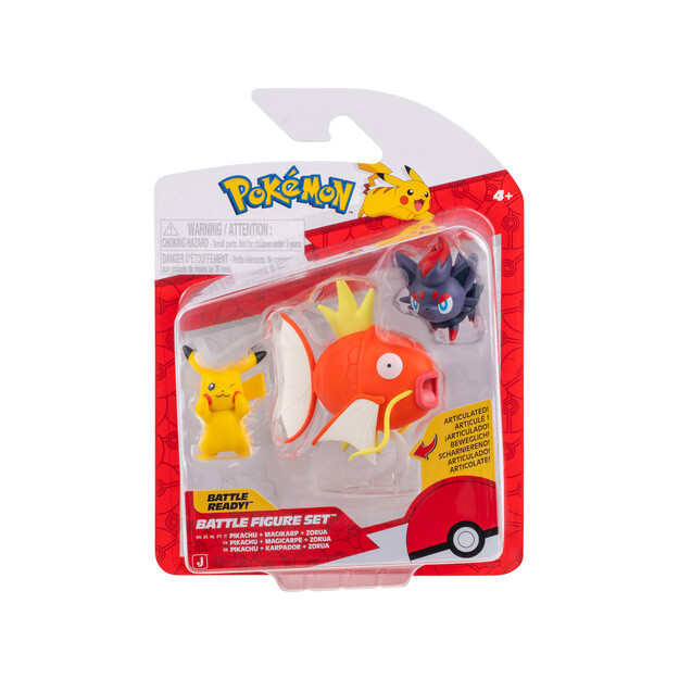 Pokémon - Battle Figure 3 pack - Pikachu, Magikarp & Zorua (PKW4090)