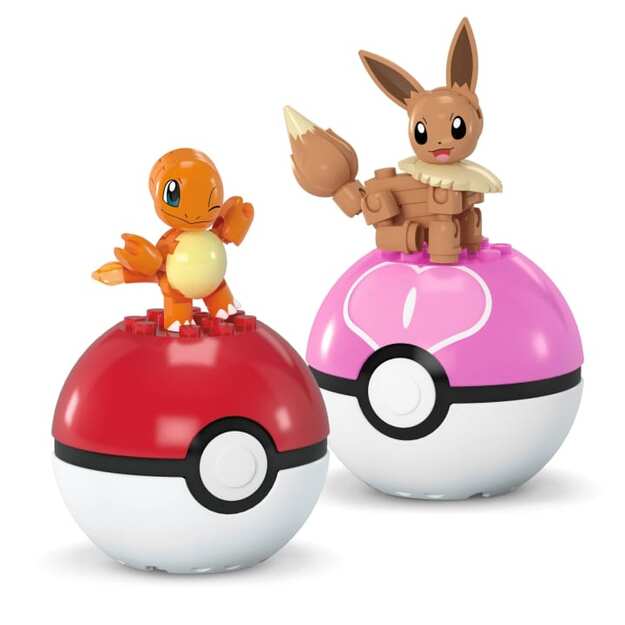Pokémon - Poké Ball 2-Pack Building Set with 2 Figures, 40 Pieces (JCR81)