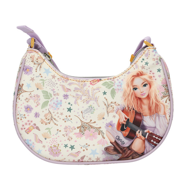 TOPModel - Halfmoon Handbag COWGIRL - Cream with Pale Purple and Yellow Accents - Small