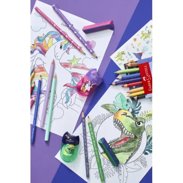 Faber-Castell - Pencil Set Dinosaur Jumbo GP + Accessories (111529)