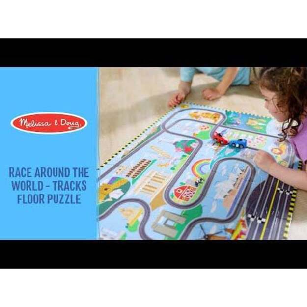 Melissa & Doug - Floor Puzzle & Play Set Race Track (806125)