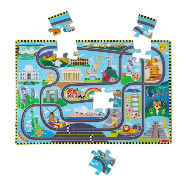 Melissa & Doug - Floor Puzzle & Play Set Race Track (806125)