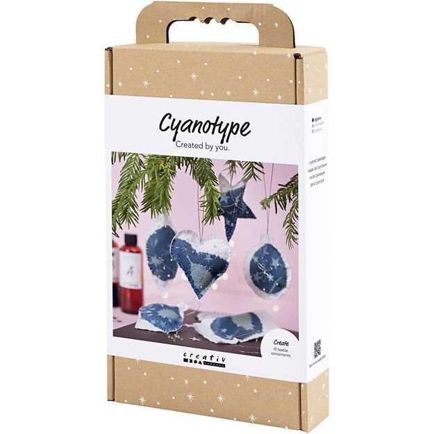 Craft Kit Cyanotype - Cyanotype Christmas decorations - blue - silver (977848)
