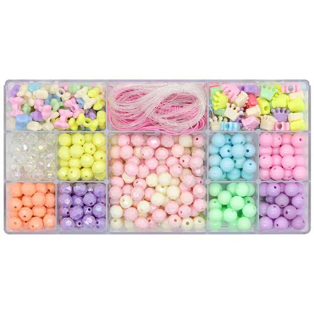 Pearl ´n Fun - Pastel perlemix m/elastiksnor assorted former (714206)