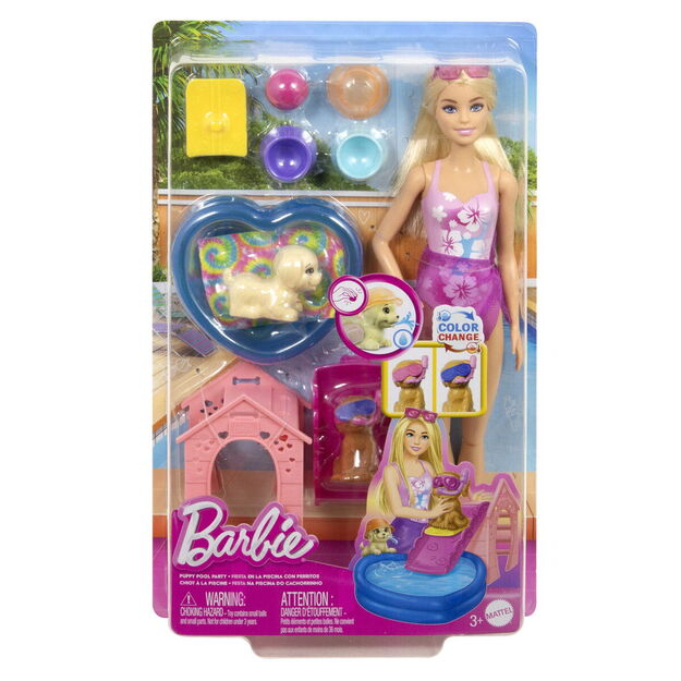 Barbie - Puppy Pool Party Aloha Blonde (JBF35)