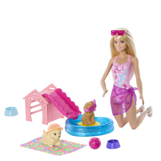 Barbie - Puppy Pool Party Aloha Blonde (JBF35)