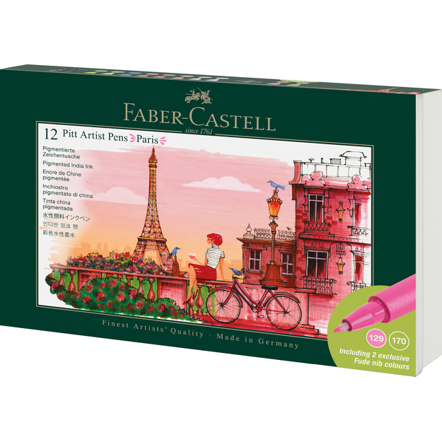 Faber-Castell - Pitt Artist Pen tin set - Paris - 12 pcs (267136)