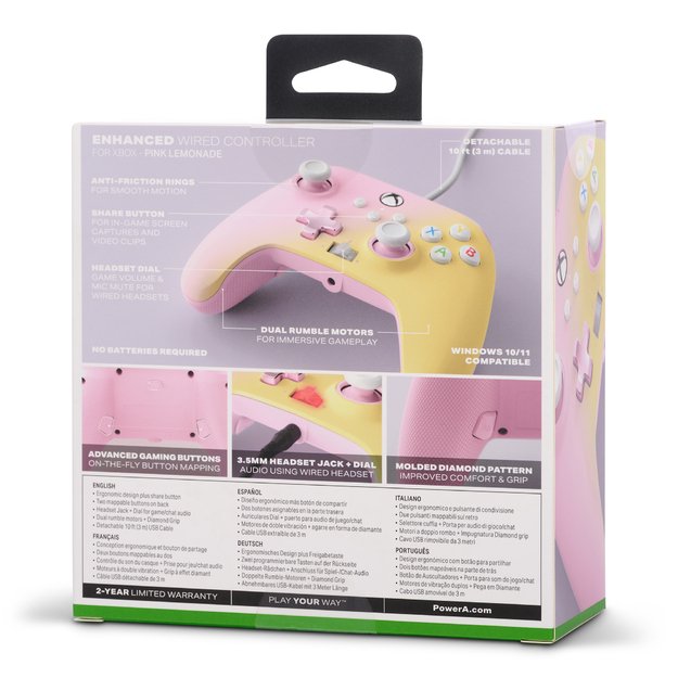 PowerA Enhanced Wired Controller - Xbox Series X/S - Pink Lemonade 2