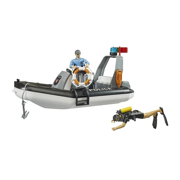 Bruder - bworld Police boat with rotating beacon light (62733) 1