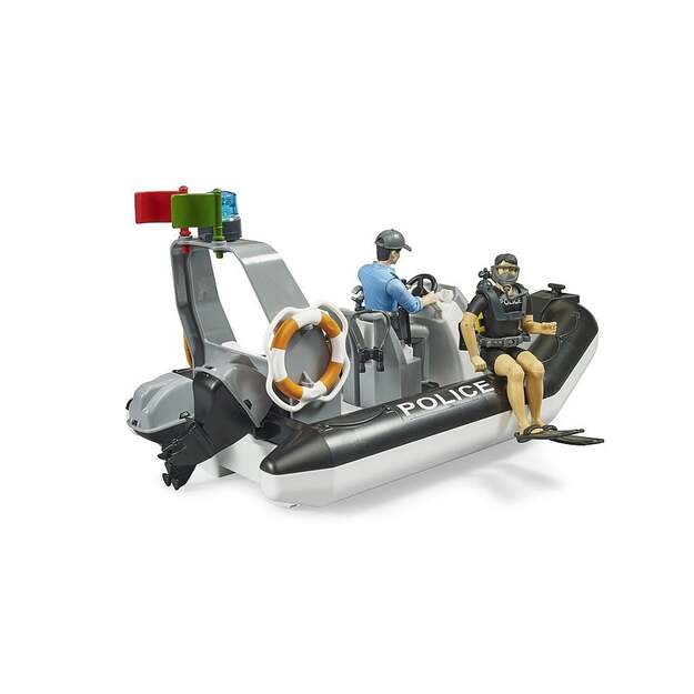 Bruder - bworld Police boat with rotating beacon light (62733) 2