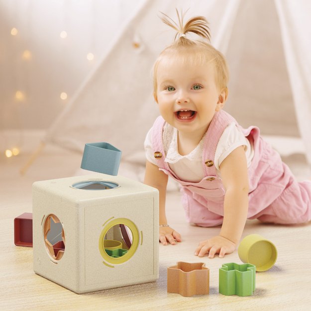 Quercetti - PlayBio Kubo Shape Sorter - (QU-80240) 2