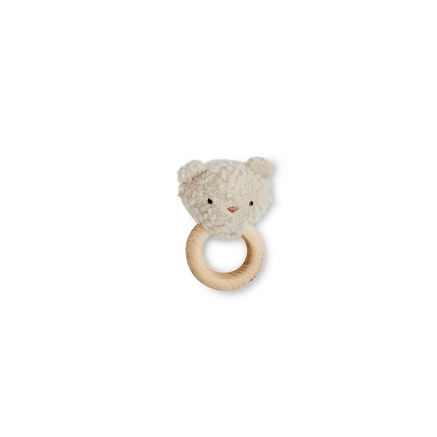 Smallstuff - Rattle, bear, bouclè merino wool, nature - (40008-81) 4