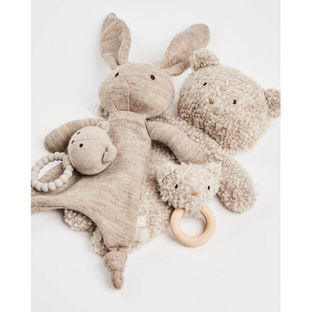 Smallstuff - Rattle, bear, bouclè merino wool, nature - (40008-81) 1