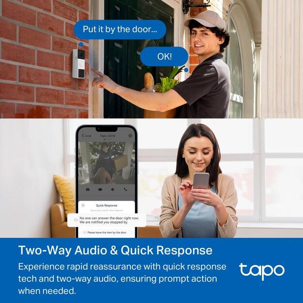 TP-Link - Tapo D210 Video Doorbell Camera 4