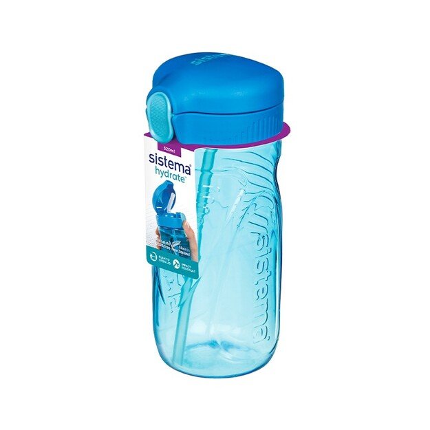 Sistema - 520ml Tritan Quick Flip Bottle - Blue 3