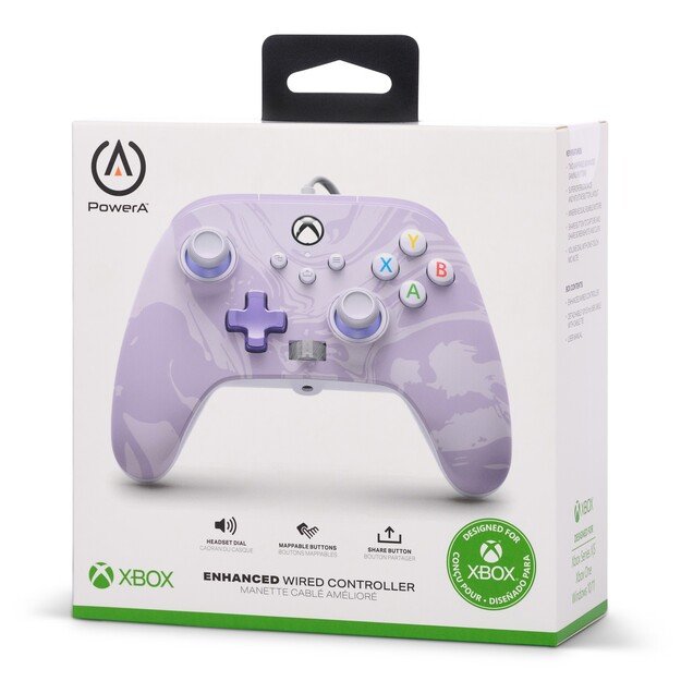 PowerA Enhanced Wired Controller - Xbox Series X/S - Lavender Swirl