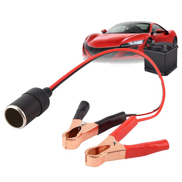 Adapter Przejściówka Gniazda Zapalniczki z Wyjściem na Krokodylki 12V 24V 