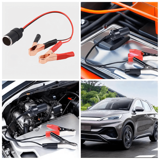 Adapter Przejściówka Gniazda Zapalniczki z Wyjściem na Krokodylki 12V 24V  8