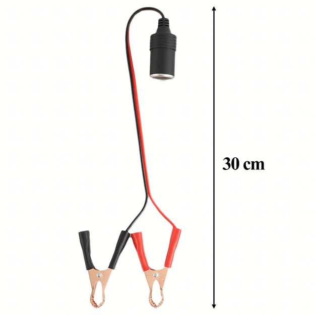 Adapter Przejściówka Gniazda Zapalniczki z Wyjściem na Krokodylki 12V 24V  7