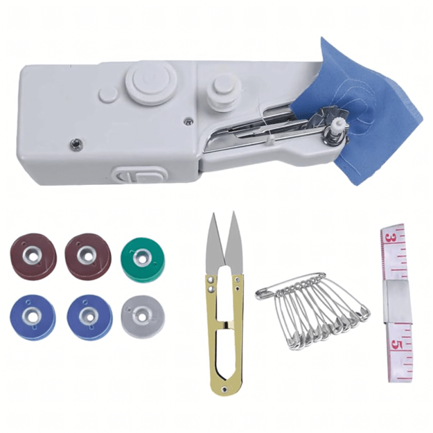 Mini käepärane õmblusmasin Kaasaskantav koju reisimiseks + tarvikud