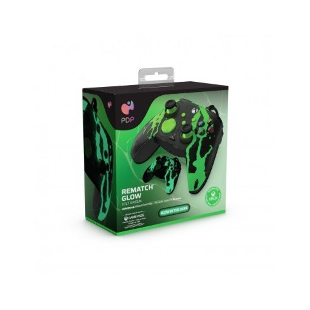 PDP Rematch Wired Controller Glow Jolt Green Xbox