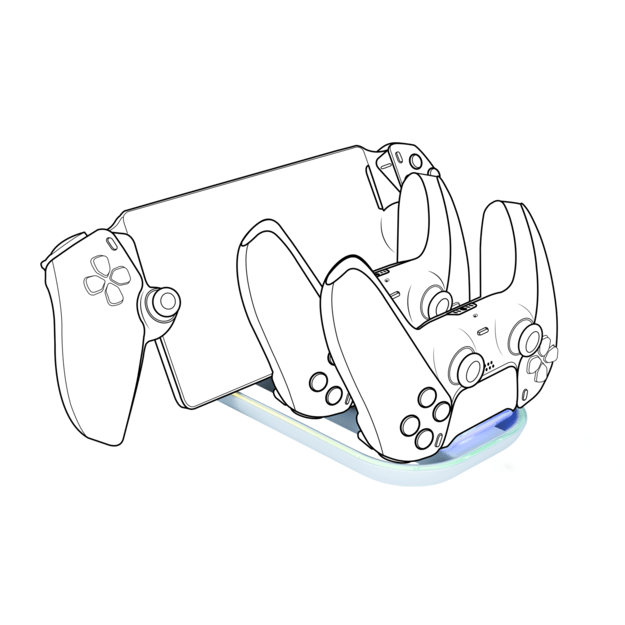 Nacon 3-in-1 Charging Station RGB White PS5