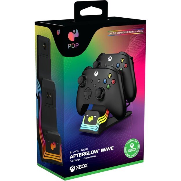 PDP Afterglow Wave Dual Charger Black Xbox