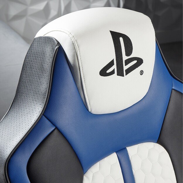 Xrocker Playstation Legend 2.1 Wireless Pedestal Chair - White, Blue And Black