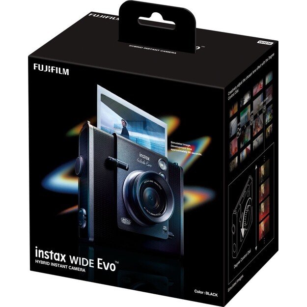 Fuji - Instax Wide EVO Black Hybrid Camera
