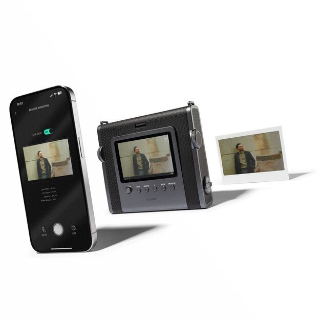 Fuji - Instax Wide EVO Black Hybrid Camera