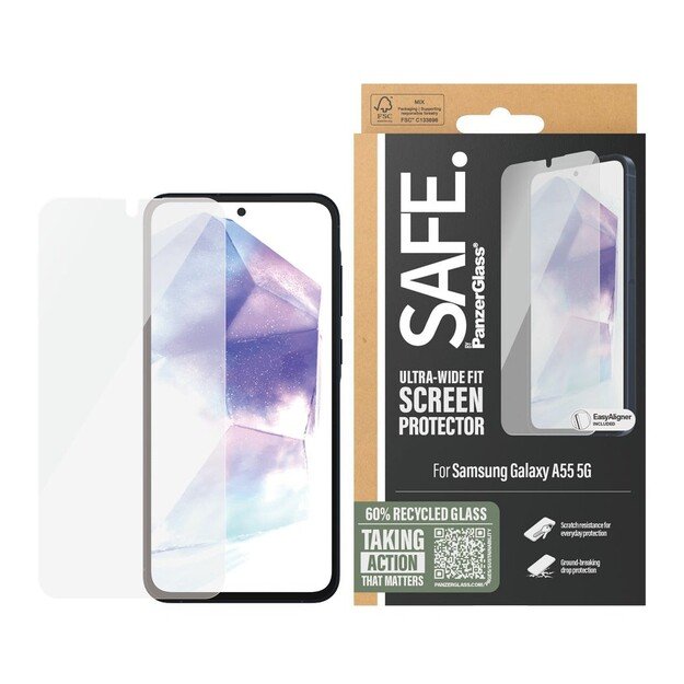 SAFE by PanzerGlass - Screen Protector - Samsung Galaxy A55 5G - Ultra-Wide Fit