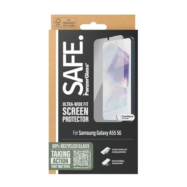 SAFE by PanzerGlass - Screen Protector - Samsung Galaxy A55 5G - Ultra-Wide Fit