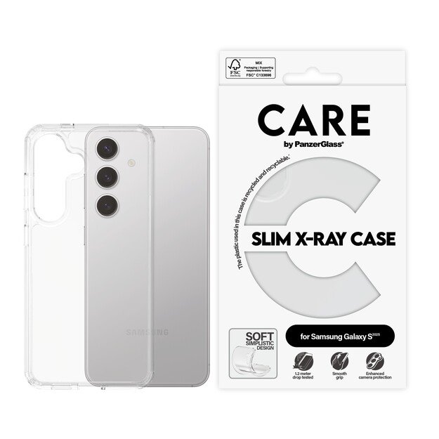 CARE by PanzerGlass - Fashionable Case Transparent X-Ray Soft Basic Samsung Galaxy S 2025
