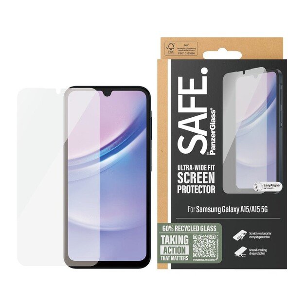 SAFE by PanzerGlass - Screen Protector - Samsung Galaxy A15, A15 5G - Ultra-Wide Fit