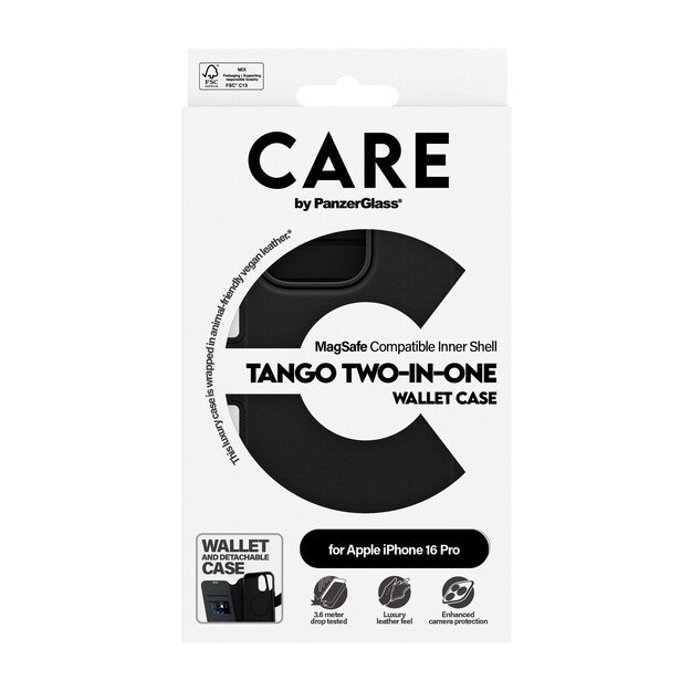CARE by PanzerGlass -  Case - Wallet & MagSafe - iPhone 16 Pro