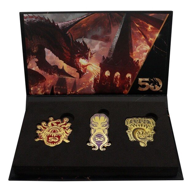 Dungeons & Dragons 50th Anniversary Set of 3 Pin Badges