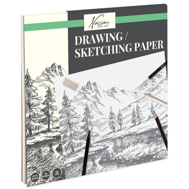 Nassau - Drawing grained paper, 30 sheets 180 g. (AR0333/GE)