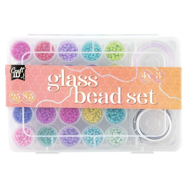 Craft ID - Glass bead mix, 25 colours (CR1406/GE)