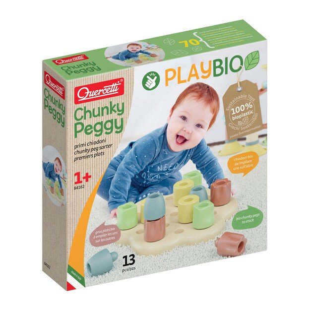 Quercetti - PlayBio Peg Mosaic Chunky Peggy (13 pcs) - (QU-84162)