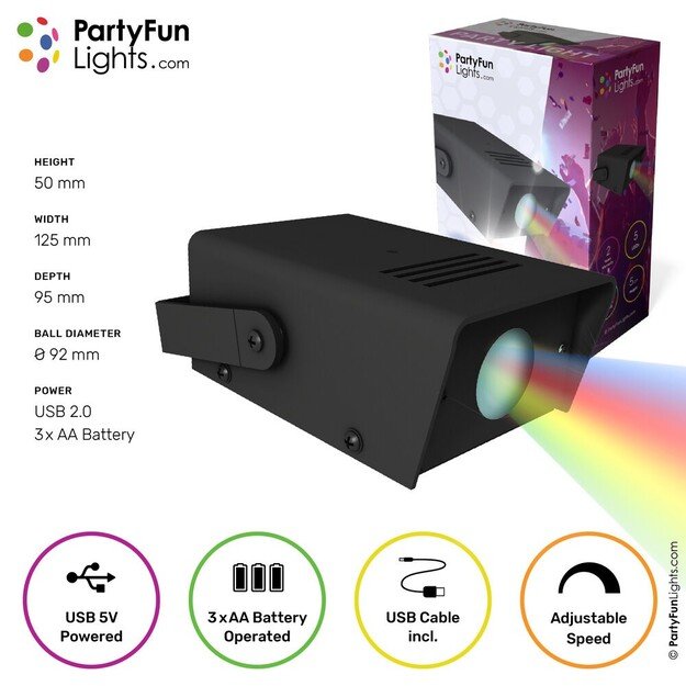 Party Fun Lights - Mini projector disco lamp - 12.5cm
