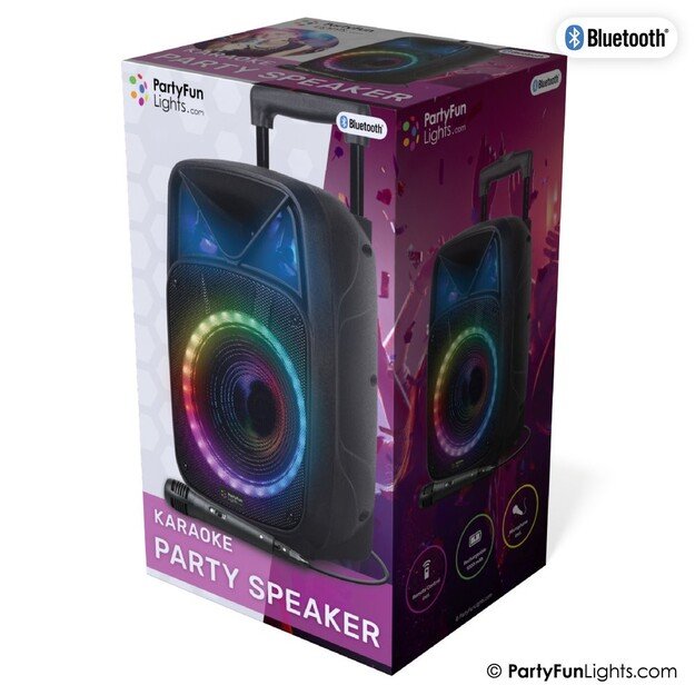 Party Fun Lights - Karaoke Party Speaker with Handle & Wheels - (605603)