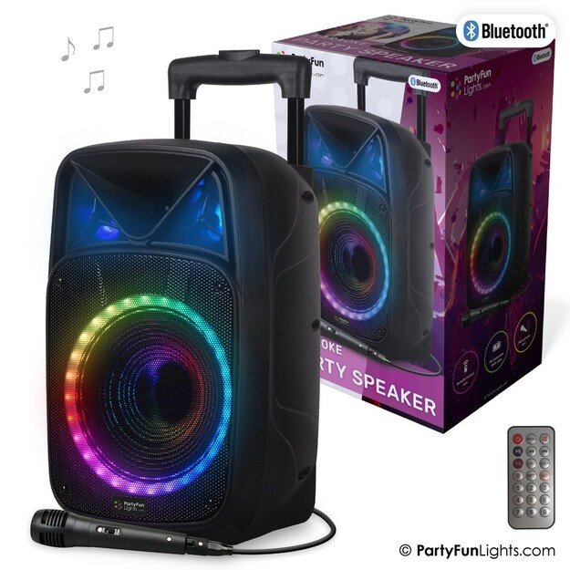 Party Fun Lights - Karaoke Party Speaker with Handle & Wheels - (605603)