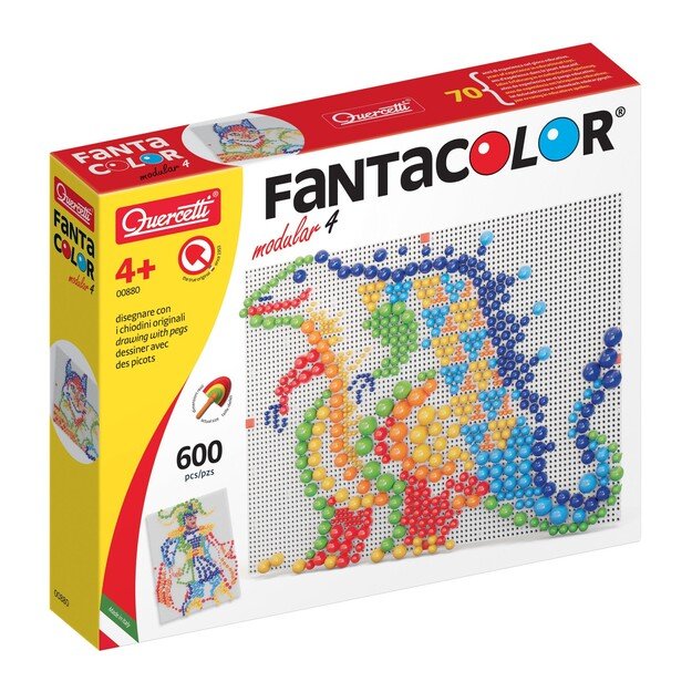 Quercetti  - FantaColor Modular 4 peg mosaic - 600 pieces - (QU-880)