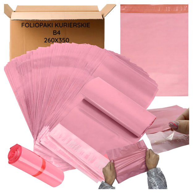 PINK COURIER POLYBAGS B4 260x350 50 pcs