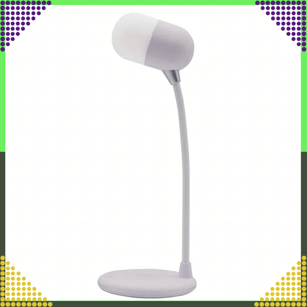 Lampka Biurkowa Nocna Ładowarka Indukcyjna Głośnik Bluetooth Szkolna Nauka 3