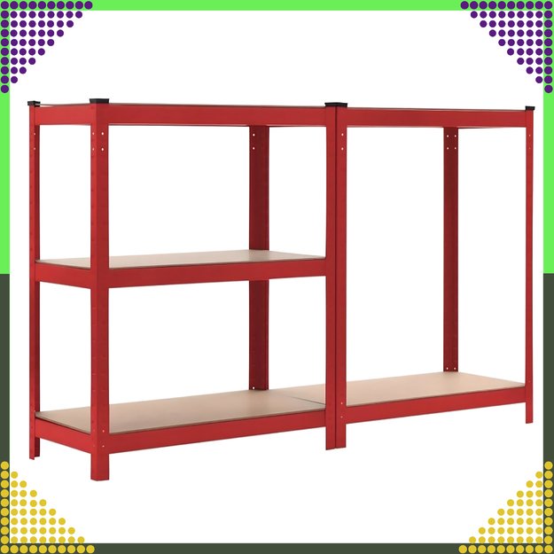 Raudonas sandėliavimo stelažas 180x90x40 Garažas Rūsys Sandėlis 875 kg 14